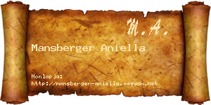 Mansberger Aniella névjegykártya